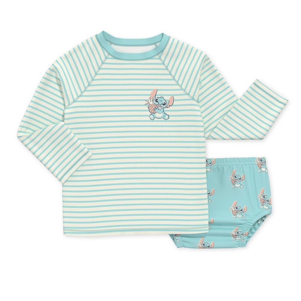 Disney Baby Stitch Long Sleeve Rash Guard and Diaper Cover Swim Set - 6-9 Months